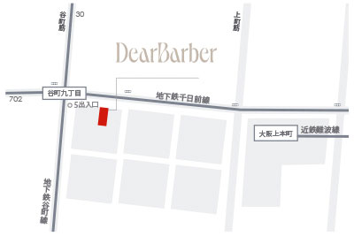 DEAR BARBER(ディアバーバー)上本町店のマップ